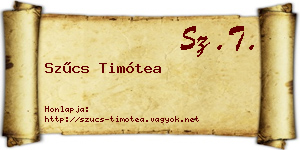 Szűcs Timótea névjegykártya